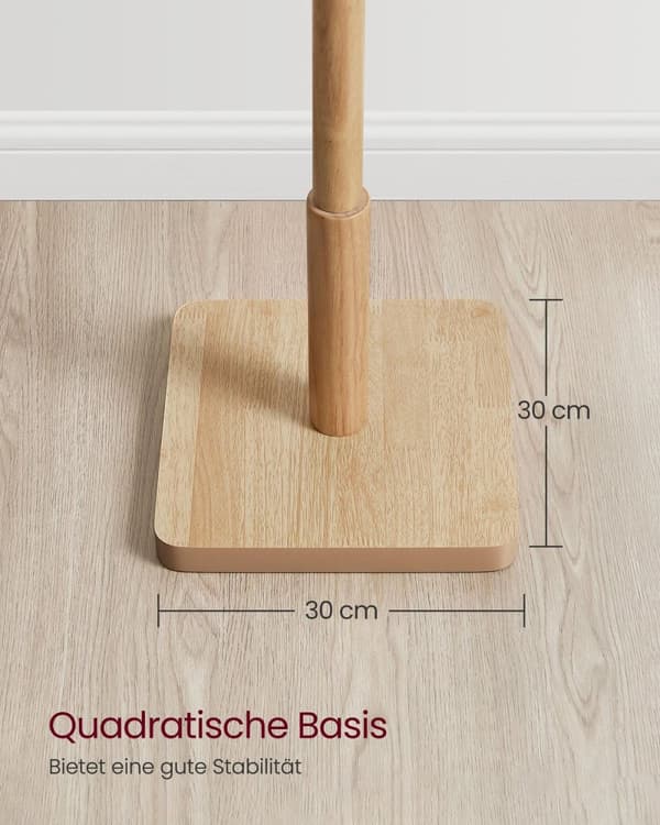 Rootz-naulakko - Hattuteline - Sisäänkäynnin järjestäjä - Kumipuu - MDF - Luonnollinen beige - 30cm x 30cm x 175cm