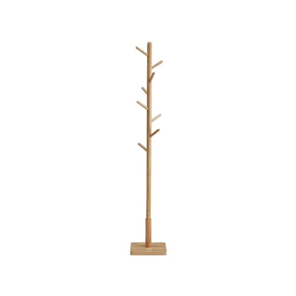 Rootz-naulakko - Hattuteline - Sisäänkäynnin järjestäjä - Kumipuu - MDF - Luonnollinen beige - 30cm x 30cm x 175cm