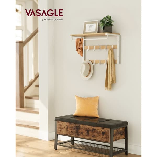 Rootz vägghängare - Ek Vit - Spånskiva stål - Stor förvaring - Enkel montering - 30cm x 65cm x 42cm