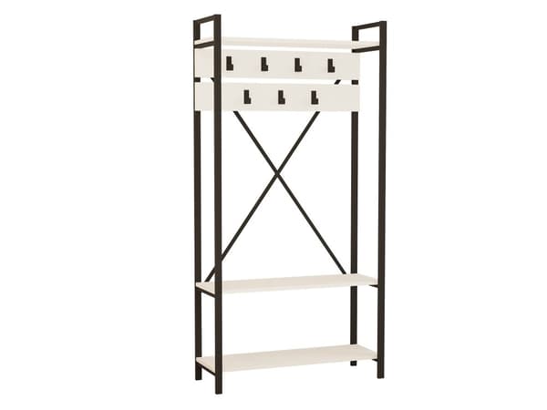 Chic Home Aarne vaatenaulakko 90x34xK180 cm, valkoinen/musta