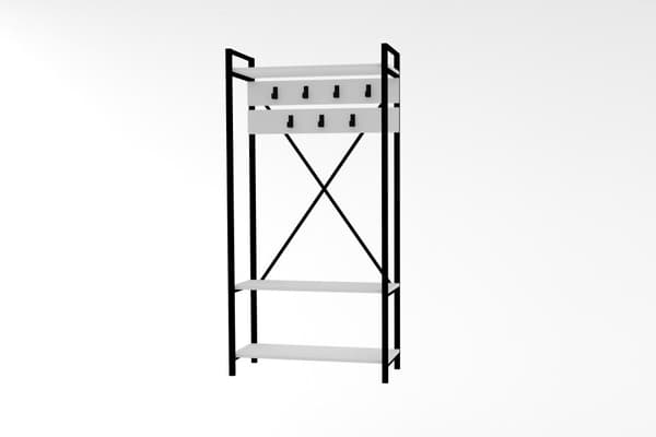 Chic Home Aarne vaatenaulakko 90x34xK180 cm, valkoinen/musta