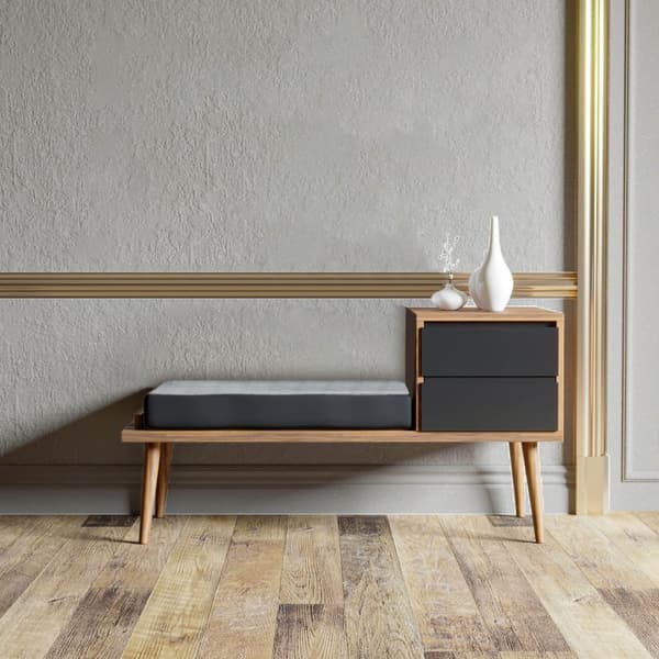 Chic Home Fiina eteispenkki laatikostolla 120 cm, ruskea/antrasiitti