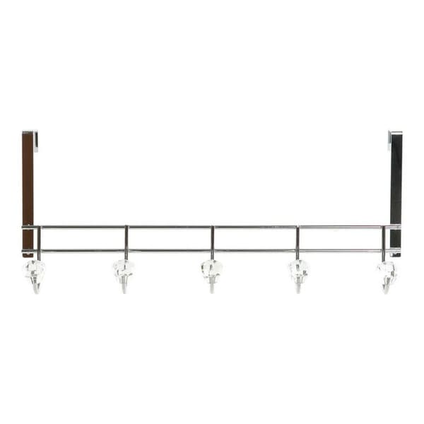 Knagerække til dør DKD Home Decor 8424001835256 Gennemsigtig Sølvfarvet Metal 47 x 10 x 22 cm