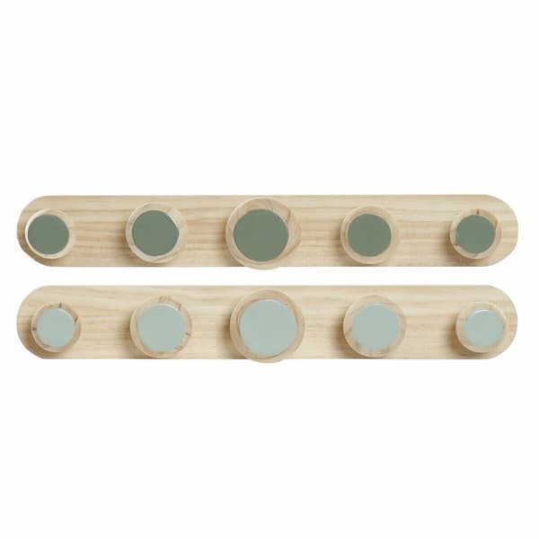 Knagerække til væggen DKD Home Decor Plastik Træ MDF Tropisk 48 x 6 x 7,5 cm (2 enheder)