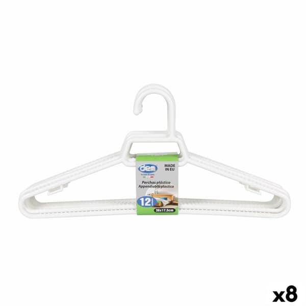 Bøjlesæt Dem Hvid Plastik 12 Dele 38 x 17,5 cm (8 enheder)