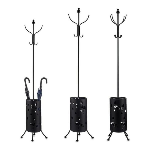 Frakkstativ Paraplubak Svart Metall (44 x 185 x 44 cm)