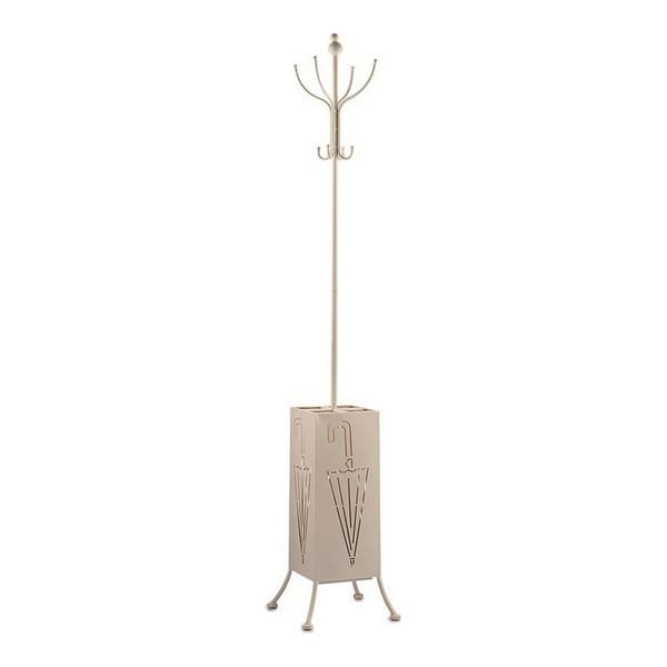 Frakkstativ Paraplubak Metall Krem (34 x 188 x 34 cm)