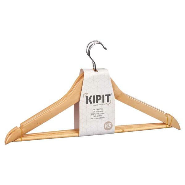 Sett med kleshengere Brun Tre (124 Enheter)