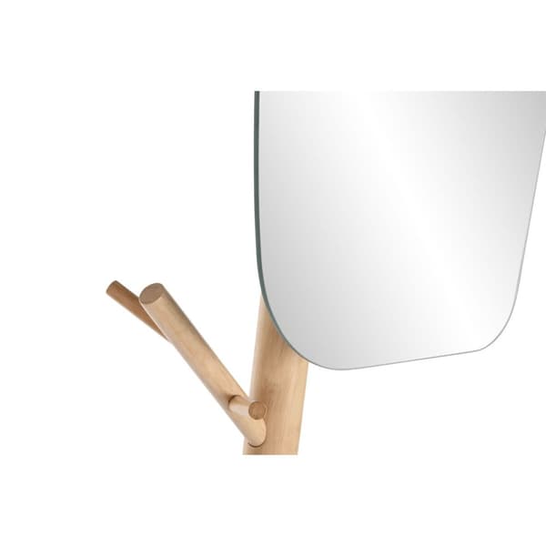 Hattuteline Home ESPRIT Hvit Naturell Tre Metall Scandi 33 x 33 x 185 cm