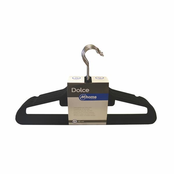 Ripustimet Mondex Musta Muovinen Sametti 10 osaa (42 cm)