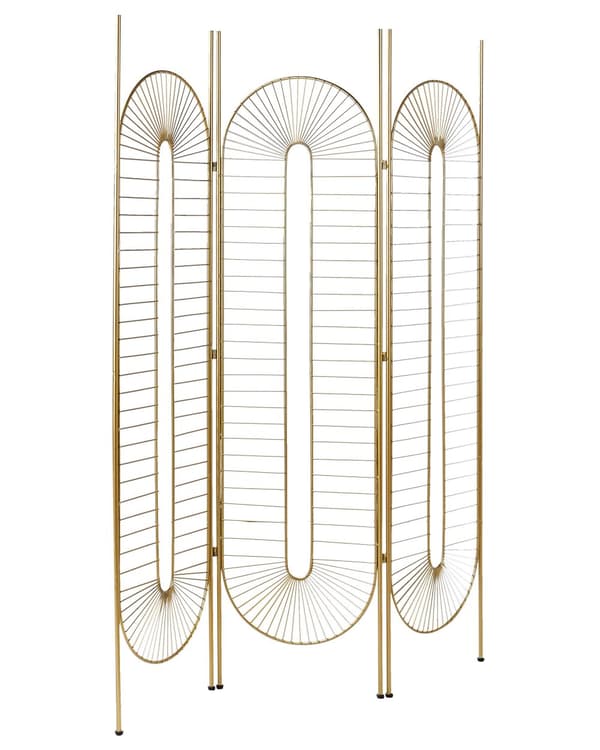 Rumdeler Guld Jern 135 x 170 cm Dekorativ Skærmvæg Paravent til Indendørs Kontor