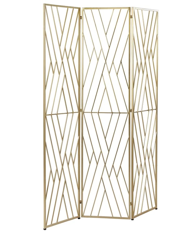 Rumdeler Guld Jern 117 x 170 cm Dekorativ Skærmvæg Paravent til Indendørs Kontor