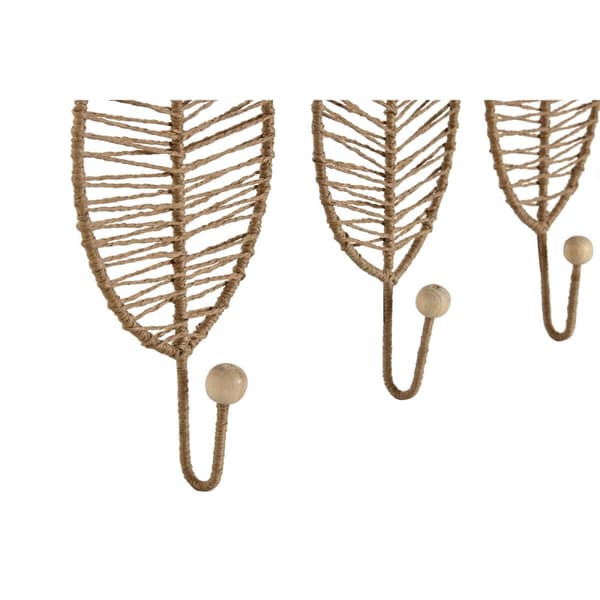 Väggmonterad rockhängare Home ESPRIT Naturell Jute Metall 12 x 4 x 26 cm