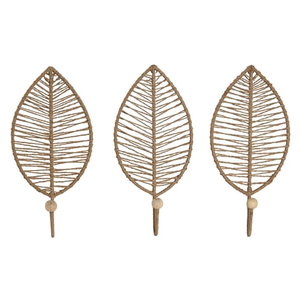 Väggmonterad rockhängare Home ESPRIT Naturell Jute Metall 12 x 4 x 26 cm