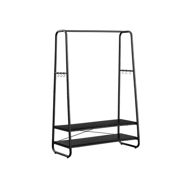Rootz-vaateteline - Vaatekaappiteline - Vaatteiden järjestäjä - Lastulevy ja teräs - 45 cm x 100 cm x 160 cm - Ebony Black -viimeistely - 13,3 kg