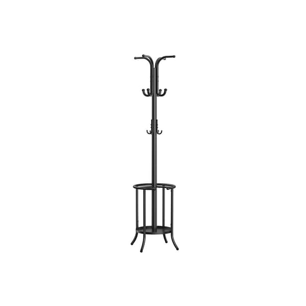 Rootz knagerække - Stående metalstativ - Entryway Organizer - 40 cm x 40 cm x 175 cm - Blæk sort - 4 kg belastningskapacitet - Opbevaring i gangen