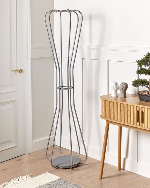 Klädställning Silver Metall 165 cm Fristående Jackställ Industriell Modern Dekorativ Accent Stycke Hall Tillbehör