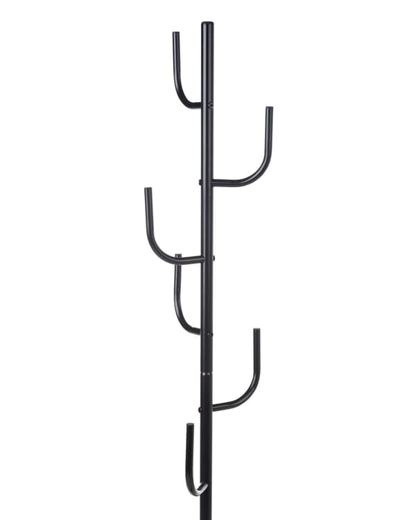 Klädställning Svart Metall 170 cm Fristående Klädhängare med 6 Krokar Industriell Modern Dekorativ Accent Stycke Hall Tillbehör