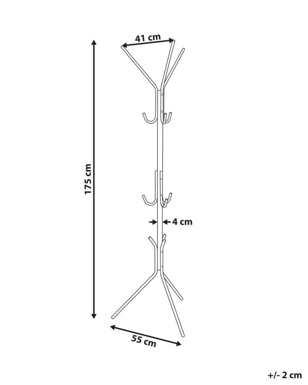 Klädställning Svart Metall 175 cm Fristående Jackställ Industriell Modern Dekorativ Accent Stycke Hall Tillbehör