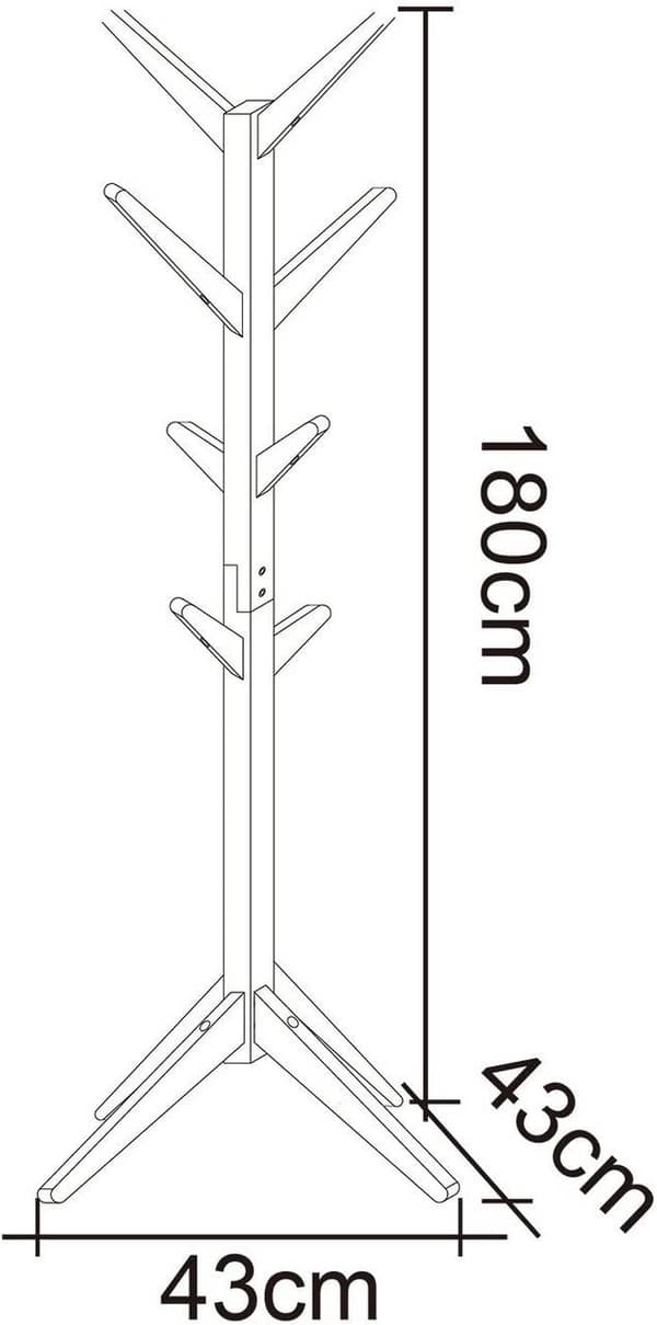Rootz Klädställ - Stående klädhängare - Garderobsställ - Massivt trä - Robust - Utrymmesbesparande - 180cm x 43cm x 43cm