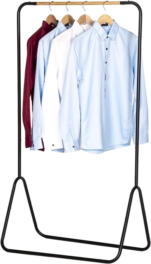 Rootz Metal Klädställ - Stativ - Garderobsskåp - Svart/Vit - Utrymmesbesparande - 79cm x 43cm x 145cm