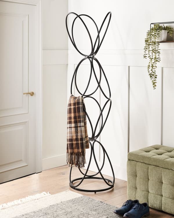 Stumtjener Svart Metall 160 cm Industriell og moderne stil Frittstående klesstativ Oppbevaring Interiør Gang