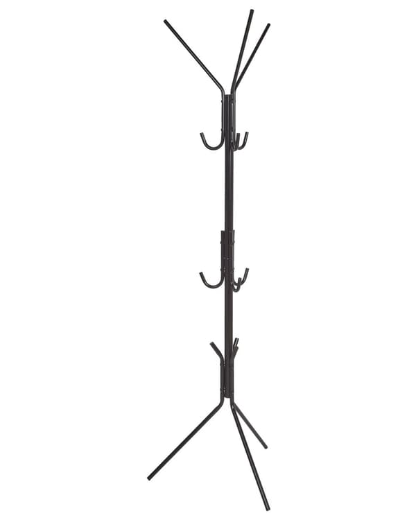 Stumtjener Svart Metall 175 cm 12 knagger Industriell og moderne stil Frittstående klesstativ Oppbevaring Interiør Gang