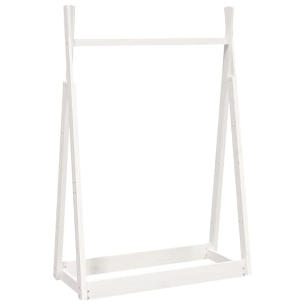 Klädställning vit 100x45x150 cm massiv furu