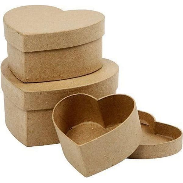 Creativ Heart lådor, d: 1012.515 cm, 10x10x5 cm, 3 olika - 263760