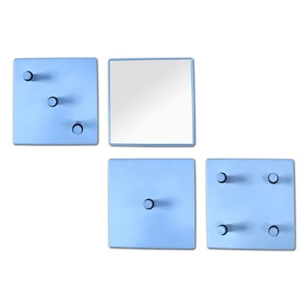 Klädkrokar - PARIS PRIX - Set om 4 - Lackerad metall - 15 cm - Färg Blå - Modern design