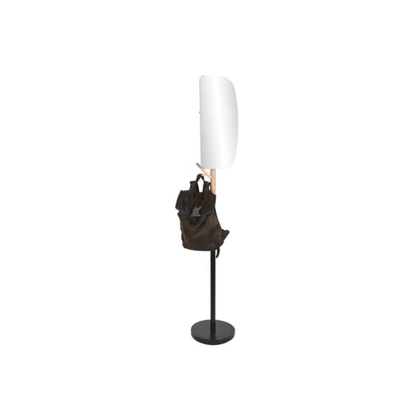 Hattställ Home ESPRIT Svart Naturell Trä Metall Scandi 33 x 33 x 185 cm