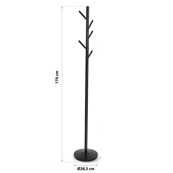 Väggmonterad rockhängare Versa Eveline Svart Metall Stål Minimalistisk 28,5 x 170 x 28,5 cm