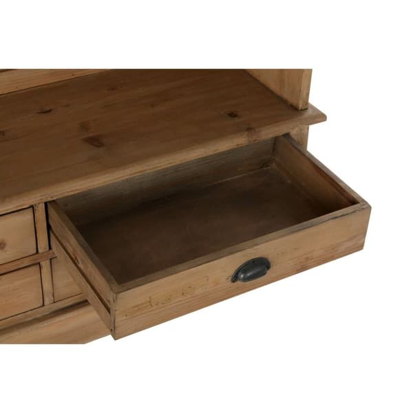 Stativ med Hylde DKD Home Decor Brun Sort Fyrretræ Spejl Natur Alpino 124 x 40 x 200 cm