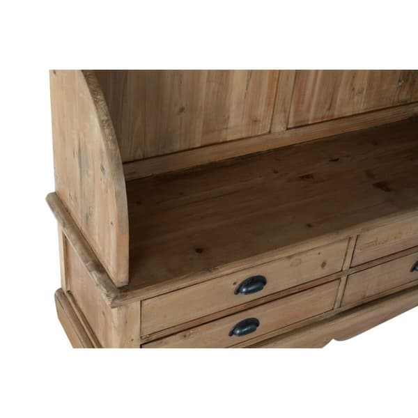 Stativ med Hylde DKD Home Decor Brun Sort Fyrretræ Spejl Natur Alpino 124 x 40 x 200 cm