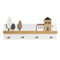 Miniatyrbillede 1 af 3: Knagerække til væggen DKD Home Decor Træ Huse Urban 40 x 4 x 17 cm