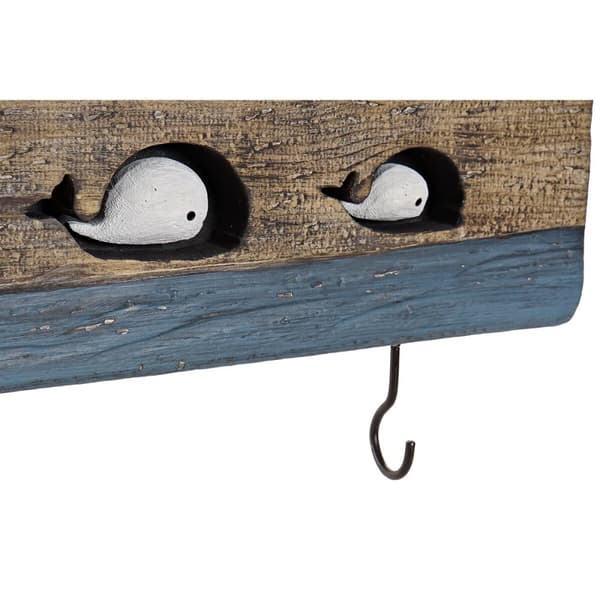 Knagerække til væggen DKD Home Decor Ældet overflade Metal Træ (85 x 4 x 33 cm)