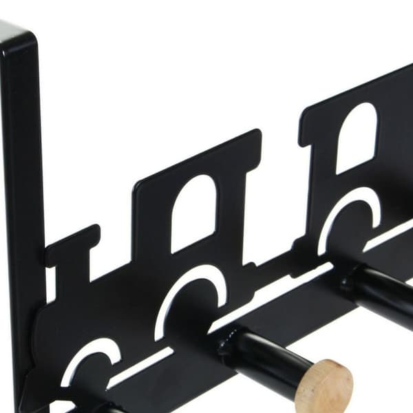 Ovitakkiteline DKD Home Decor 8424001835546 Juna Valkoinen Musta Metalli Puu MDF 28,5 x 8,5 x 16,5 cm (2 osaa)