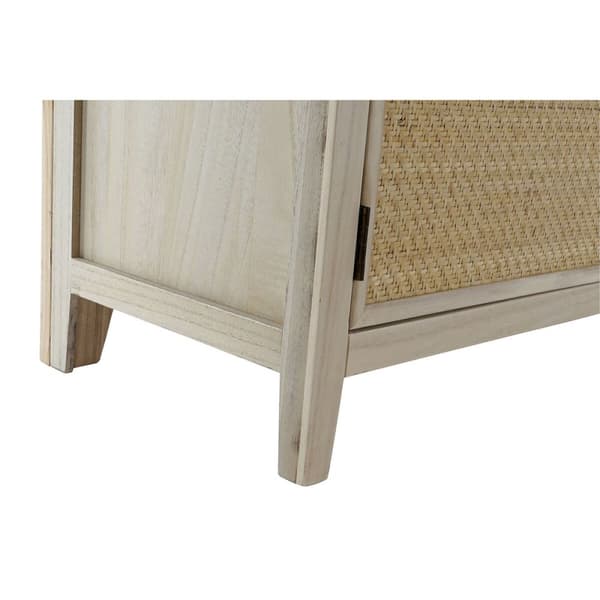 Knagerække med spejl Home ESPRIT Natur Spanskrør Paulonia træ Spejl 92 x 40 x 181 cm