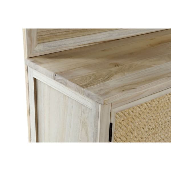 Naulakko peilillä Home ESPRIT Luonnollinen Rottinki Paolownia wood Peili 92 x 40 x 181 cm