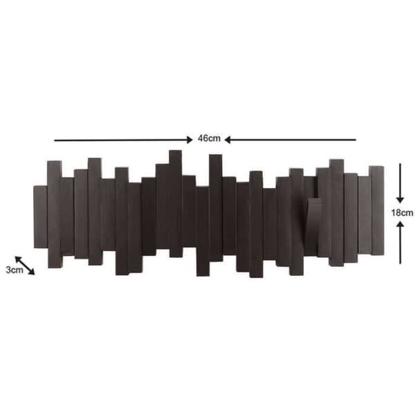 Designer väggklädhängare Sticks Espresso 49,2 x 18,1 x 2,9 cm