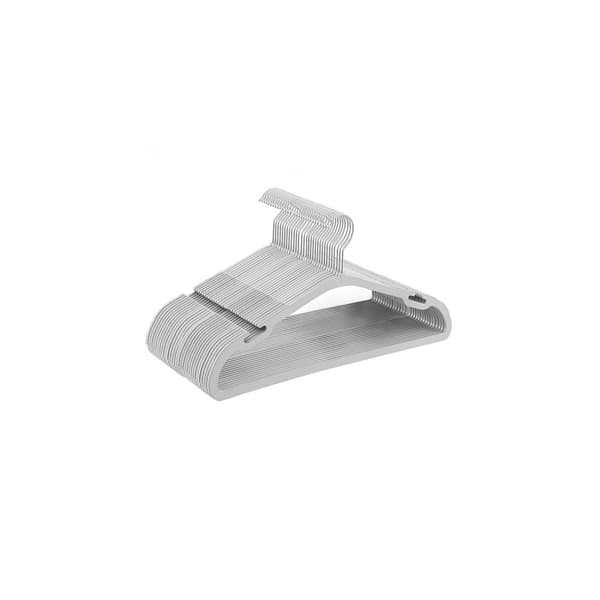 Rootz 30 pakke plastik bøjler - Grå bøjler - Roterende kroge - ABS materiale - 41,6 cm x 21,4 cm - Letvægts - Pladsbesparende