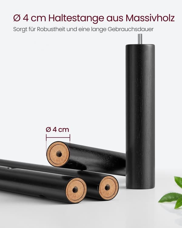 Rootz Coat Stand Tree - Hattuteline - 8 koukkua - Massiivipuu - MDF-pohja - Pilvivalkoinen - Muste musta - 30cm x 30cm x 175cm. Staattinen kuorma: 24