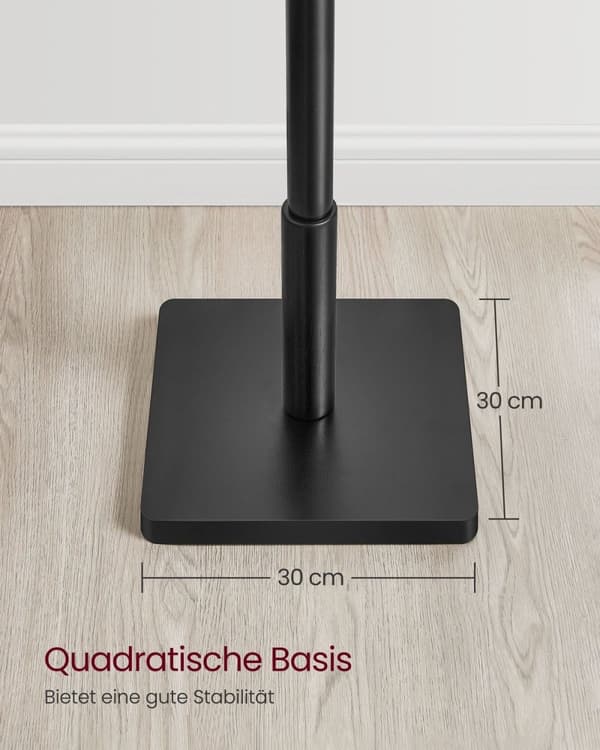 Rootz Coat Stand Tree - Hattuteline - 8 koukkua - Massiivipuu - MDF-pohja - Pilvivalkoinen - Muste musta - 30cm x 30cm x 175cm. Staattinen kuorma: 24