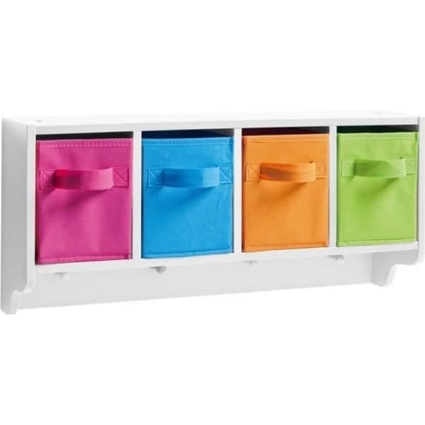 Zeller vit väggklädhängare för barn - Zeller märke - Modell - Trä - Vit - L 61 x D 16 x H 28 cm