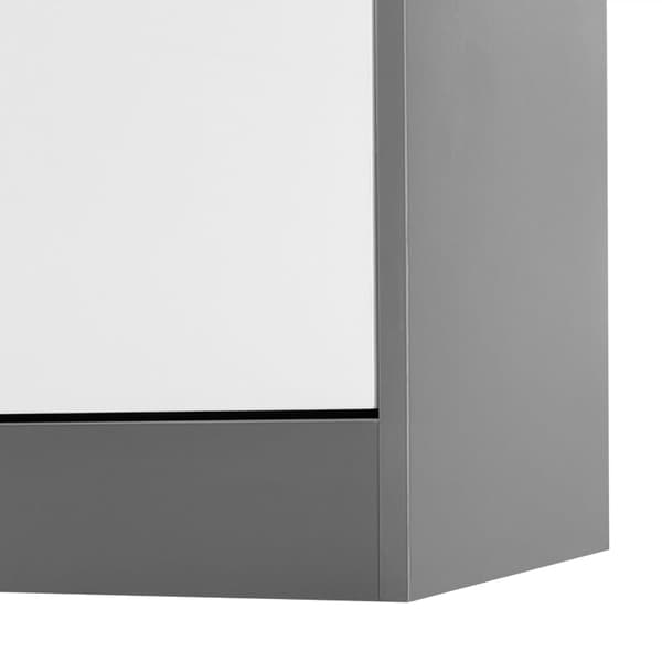 Rootz väggmonterad klädhängare - Entréorganisatör - Platssnål förvaring - 80x25x96,5cm Skoskåp - 8 krokar - Spegel 80x40cm - Antracitgrå