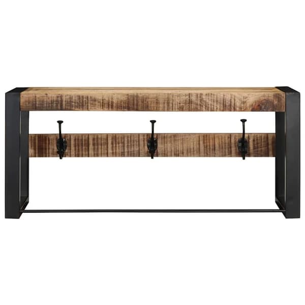 Klädhängare 80x35x35 cm massivt grovt mangoträ