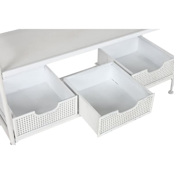 Takkiteline hylylllä Home ESPRIT Valkoinen Metalli Loft 110 x 36 x 186 cm