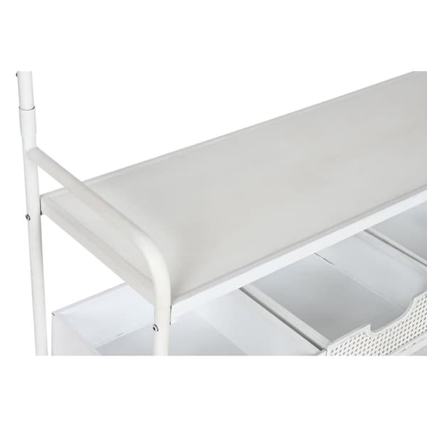 Takkiteline hylylllä Home ESPRIT Valkoinen Metalli Loft 110 x 36 x 186 cm