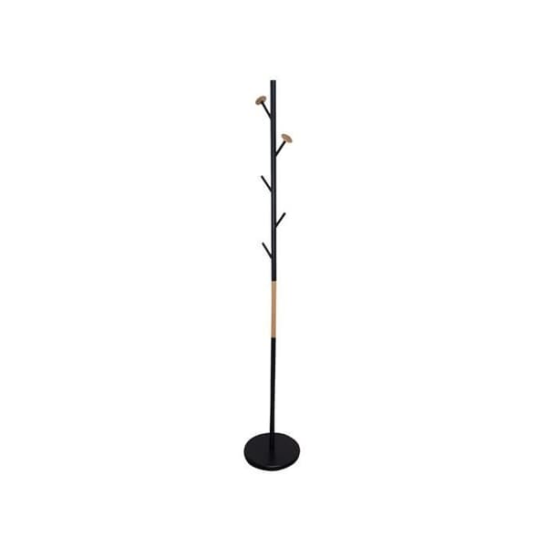 Porte-manteaux q-connect 5 metallspettar detaljer i trä höjd 177cm
