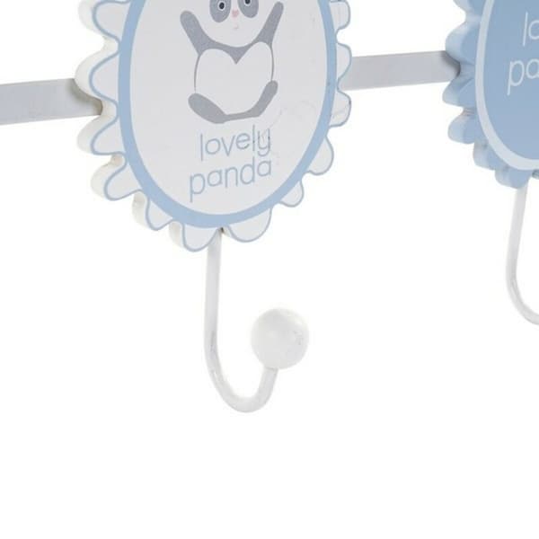 Knagerække til væggen DKD Home Decor Træ Metal Pandabjørn (40 x 4 x 16 cm) (2 pcs)